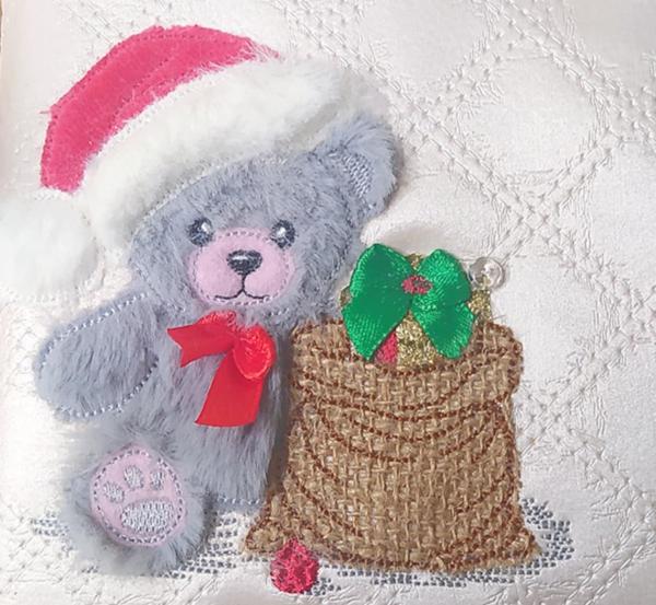 Doodle Applikationsdatei Teddy mit Geschenkesack